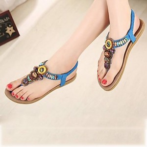 Women's Summer Slingback / Patent Leather Casual / Dress Flat Heel Sparkling Glitter Black / Blue / Khaki