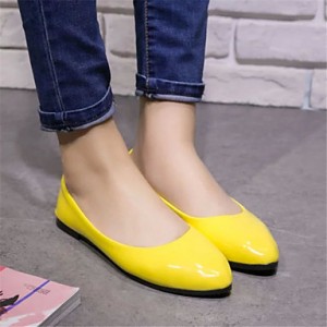 Women's Shoes Flat Heel Pointed Toe Flats Dress Black / Blue / Yellow / Pink / Purple / Red / White / Beige