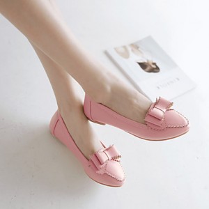 Women's Spring / Summer / Fall / Winter Pointed Toe Leatherette Outdoor / Office & Career / Dress / Casual Flat Heel Black / Pink / White