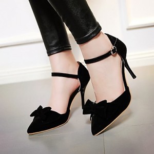 Women's Shoes Microfibre Stiletto Heel Heels / Two-Piece / Pointed Toe Sandals / Heels Outdoor / Party &