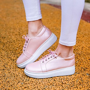 Women's Shoes Platform Comfort / Round Toe Oxfords Athletic / Casual Pink / Silver / Gold