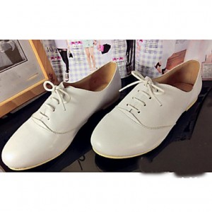 Women's Oxfords Spring / Summer / Fall / Winter Comfort Leather Casual Flat Heel Lace-up White Others