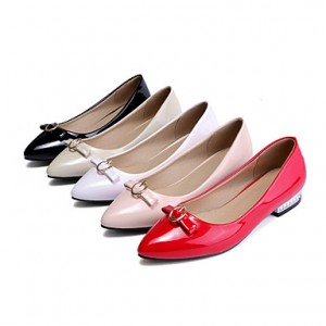 Women's Shoes Flat Heel Pointed Toe / Closed Toe Flats Party & Evening / Dress / Casual Black / Pink / Red / White