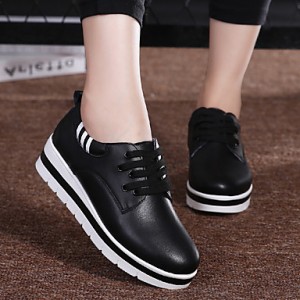 Women's Oxfords Spring / Summer / Fall / Winter Platform / Creepers Cowhide Outdoor / Office & Career /Black /